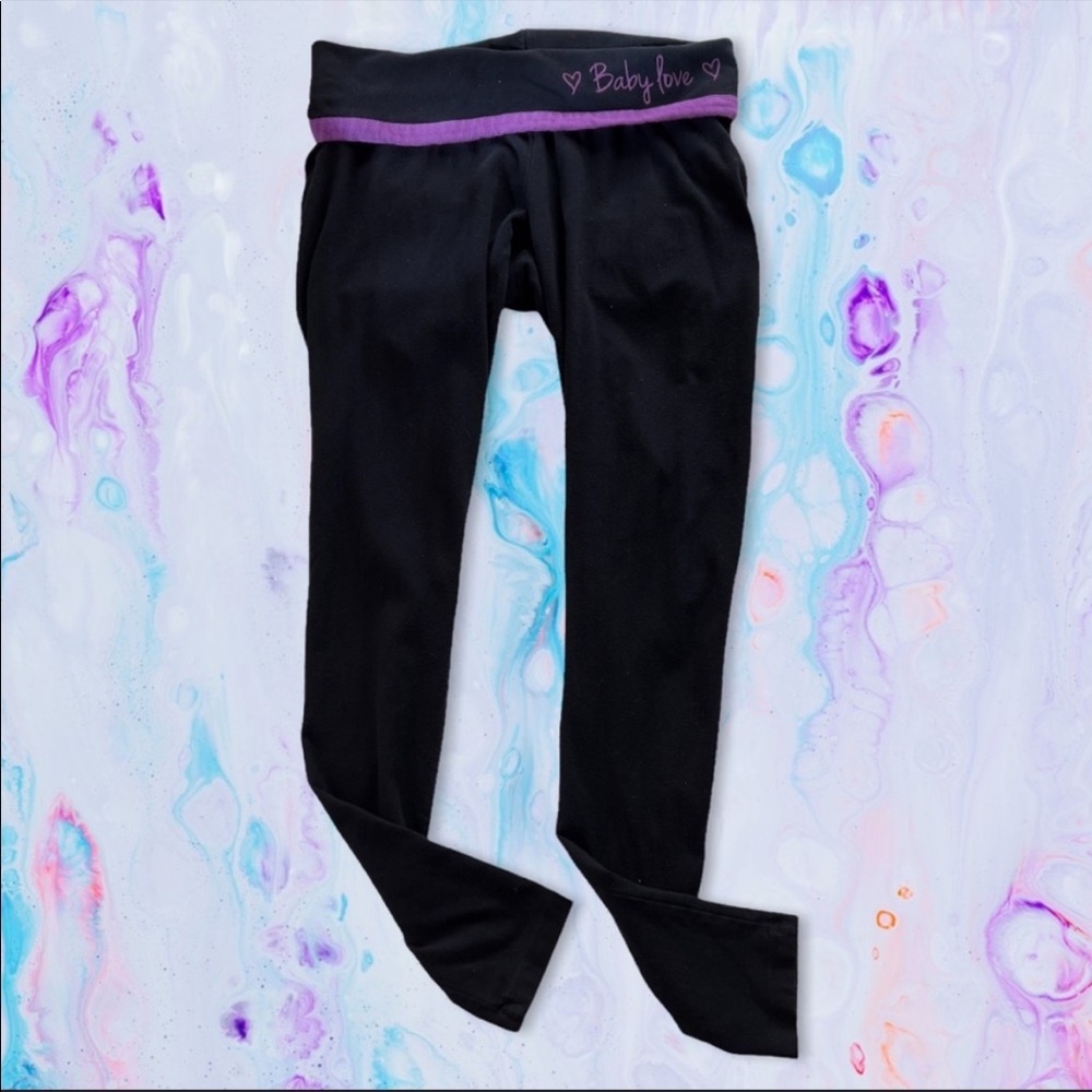 Motherhood Maternity Leggings Small Foldover Yoga Black